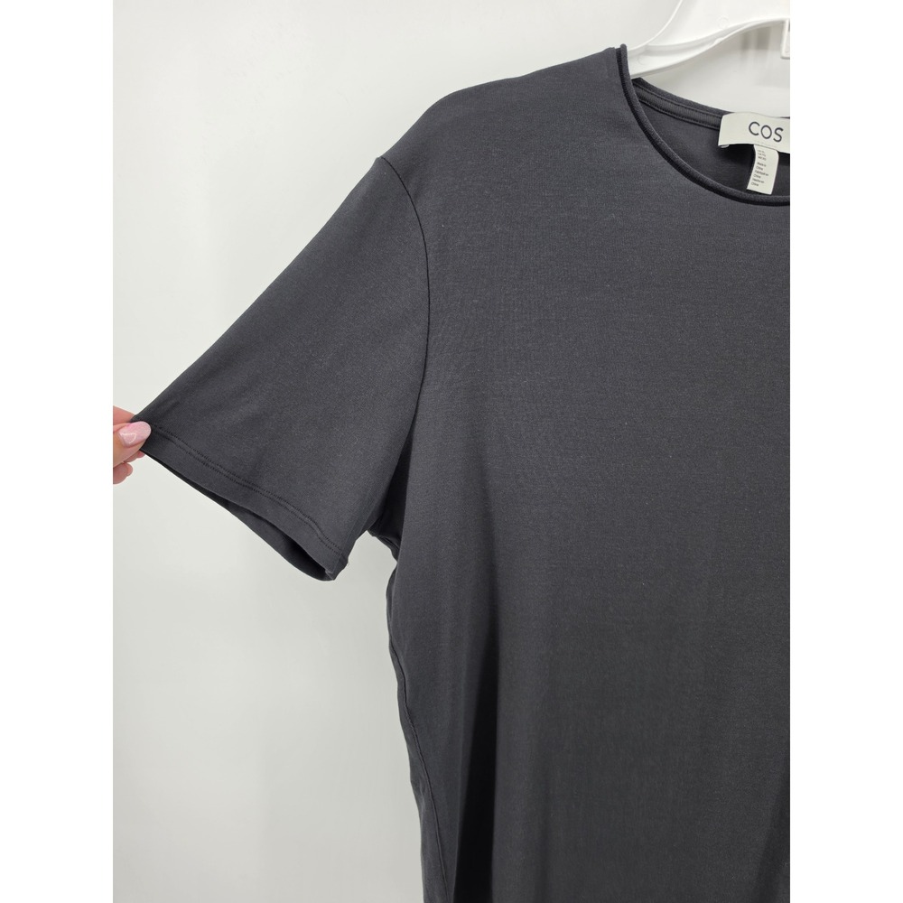 COS Charcoal Grey Crew Neck T-Shirt Relaxed Fit Short Sleeve XL - Picture 4 of 10